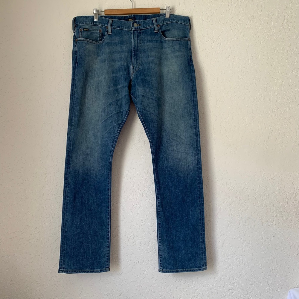 Polo Ralph Lauren Varick Slim Straight Jeans Men 38x32 Blue Denim Americana